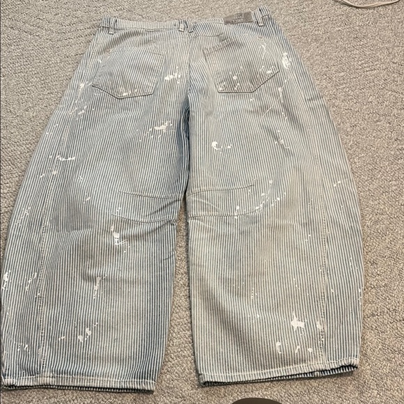 Free People Striped Good Luck Barrel Jeans - Picture 9 of 12